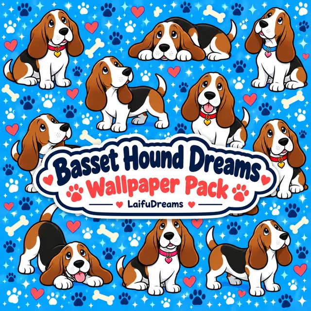 Basset Hound Dreams Wallpaper Pack
