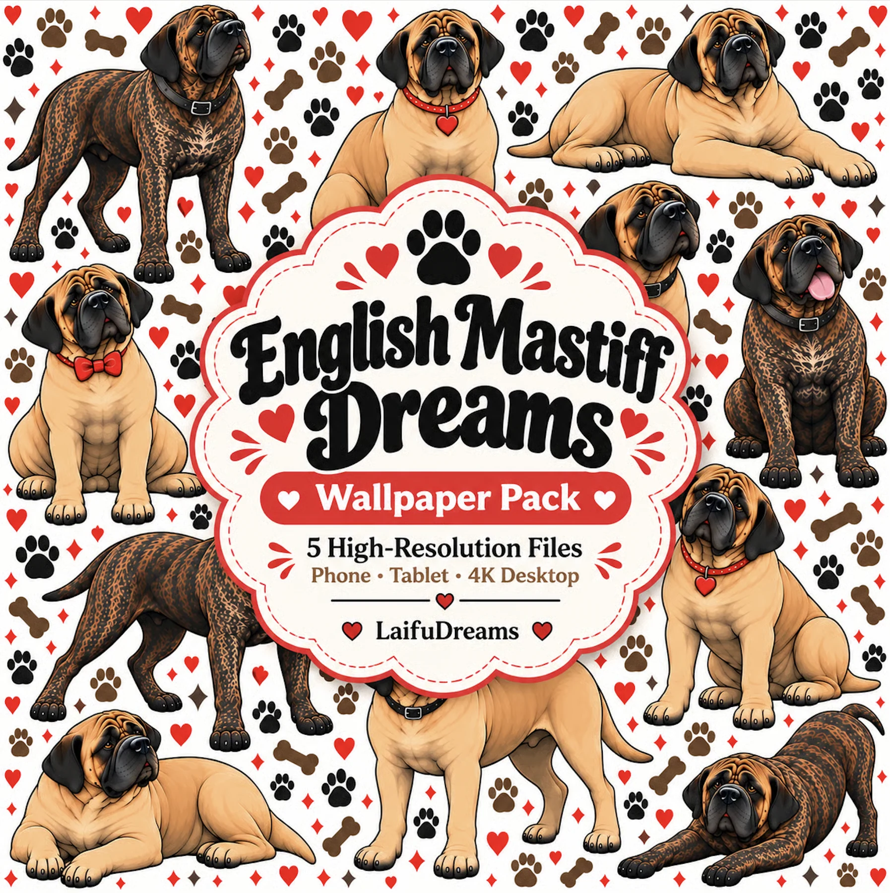 English Mastiff Dreams Wallpaper Pack