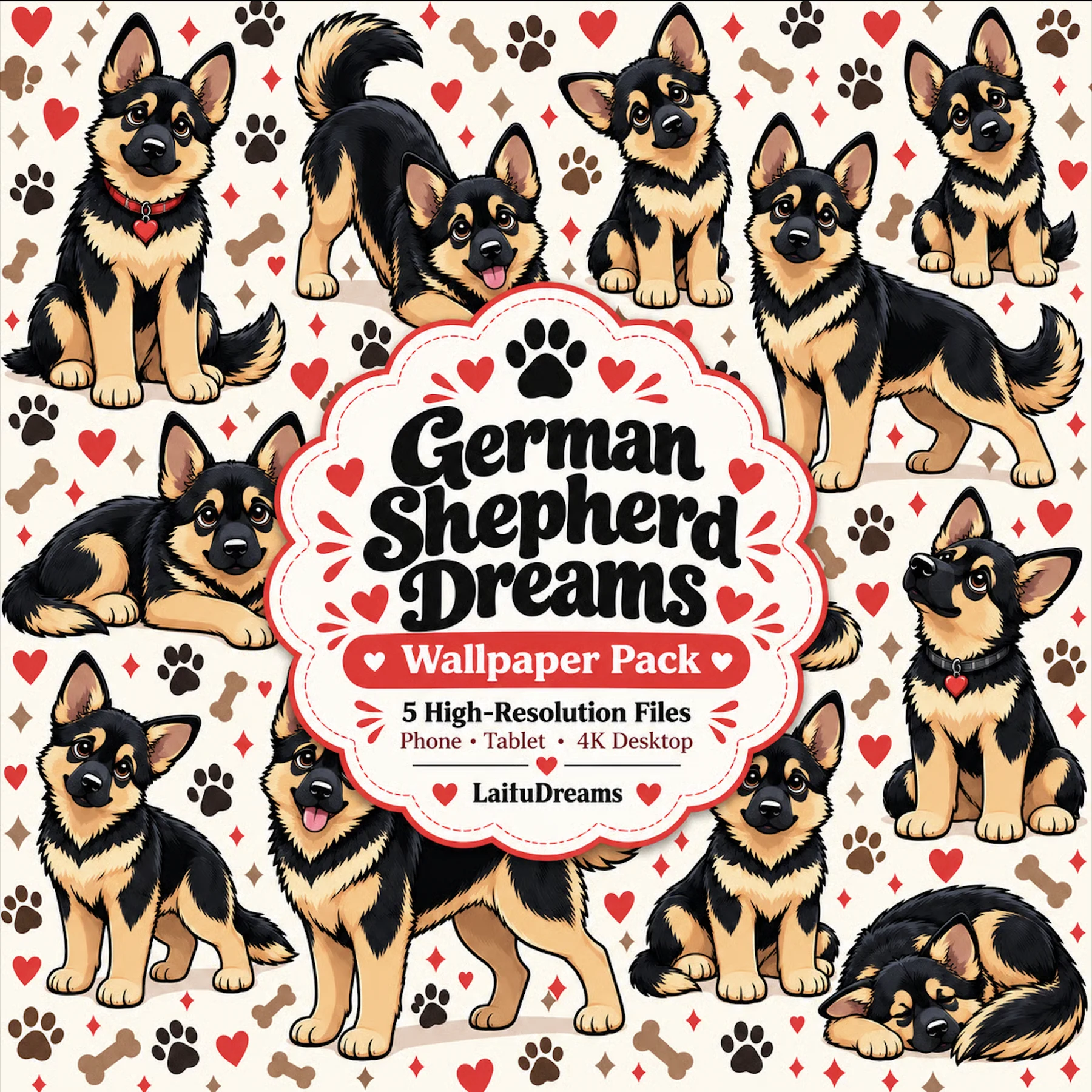German Shepherd Dreams Wallpaper Pack