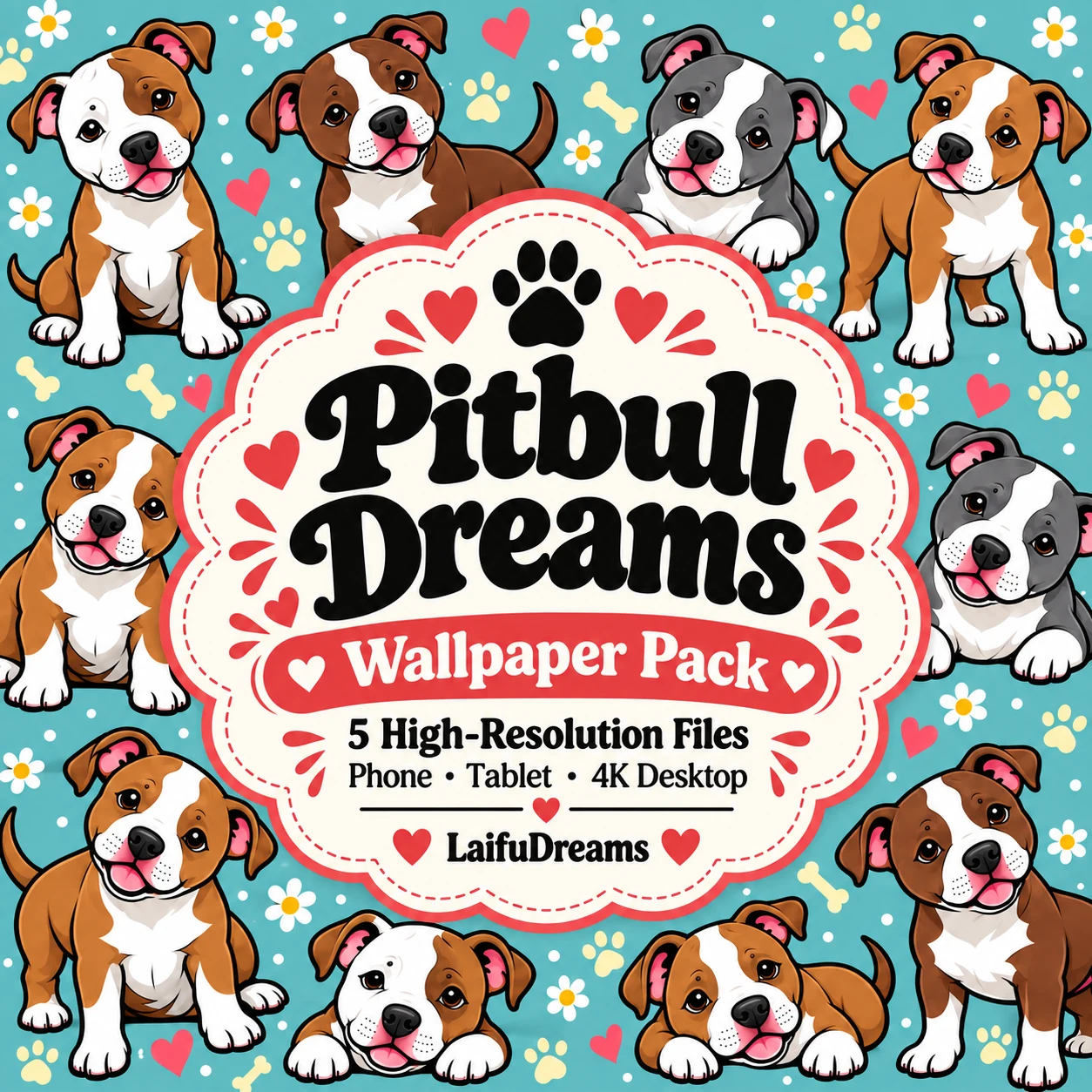 Pitbull Dreams Wallpaper Pack