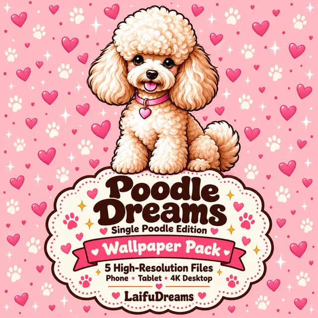 Single Poodle Wallpaper Pack